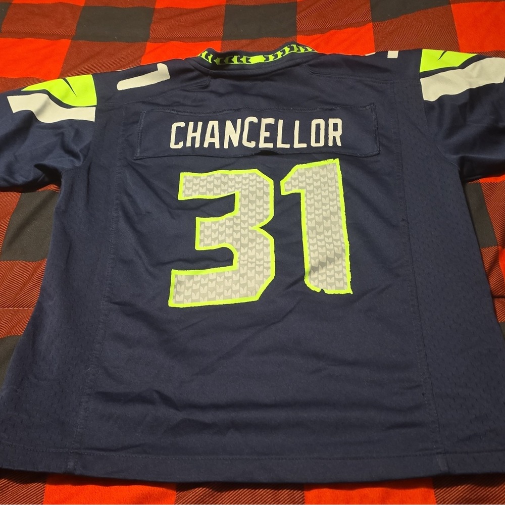 Nike Seattle Seahawks Kam Chancellor #31 NFL Football Youth  Size M Blue Jersey - Picture 6 of 7